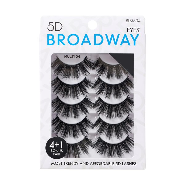 Broadway Lashes Strip False Eyelashes Multipack Fake Eyelashes Natural to Dramatic Look Lash Set 5 Pairs (04)
