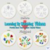 Bradove 3 Sets Leaves and Flowers Embroidery Practice Kit, Embroidery Kit for Beginners Adults, Learn to Embroider Kit Adult Beginner, Embroidery Practice Stitches Kit, Beginner Embroidery Kit
