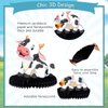 9 Pcs Cow Honeycomb Centerpieces Farm Animals Cow Table Topper Honeycomb 3D Table Decoration Barnyard Paper Fan Cow Cutouts for Children's Party Western Cowboy Baby Shower Wedding Party Supplies