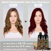 Dark Wine Red Hair Dye Shampoo,Long Lasting Easy to Use 15 Minutes Hair Shampoo for Women,Semi-Permanent Burgundy Organic Hair Dye Shampoo,3IN1 Color Shampoo 16.9FL OZ(Dark Red Wine)