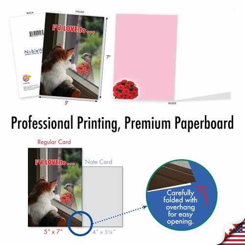 NobleWorks - 36 Assorted Funny Blank Animal Greeting Cards Box Set w/Envelopes, All Occasions Humor Friendship Notes for Men, Women (36 Designs, 1 Each), Our Pet Collection AC6654OCB-B1x36