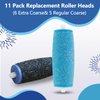 11 Pack Replacement Roller Heads for amope Pedi Perfect Refills Electronic Foot File, Include 6 Extra Coarse & 5 Regular Coarse Replacement Heads Compatible with amope
