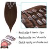 Clip in Hair Extensions Real Human Hair, S-noilite Real Human Hair Brown Hair Extensions Medium Brown 20inch 105g 8pcs Straight Silky Clip in Remy Hair Extensions For Women Natural Hair #4