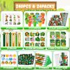 BenLouis 240Pcs Jungle Safari Party Favors Zoo Animals Sticker Stampers Slap Bracelets School Stationery Set Bulk Classroom Prizes for Kids Wild One Party Baby Shower Goodie Bags Fillers