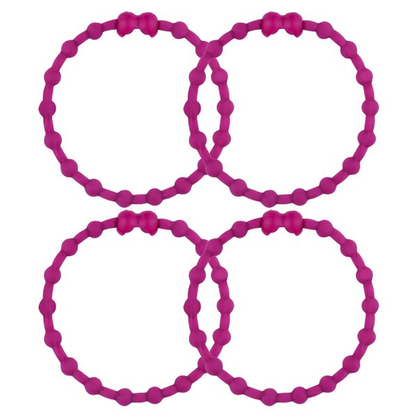 Plum Purple PRO Hair Ties: Easy Release Adjustable for Every Hair Type PACK OF 4
