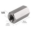 TOPPROS Pack of 4 M8 X 1.25-Pitch 40 mm Length Metric Hex Coupling Nut 304 Stainless Steel Rod Coupling Nuts