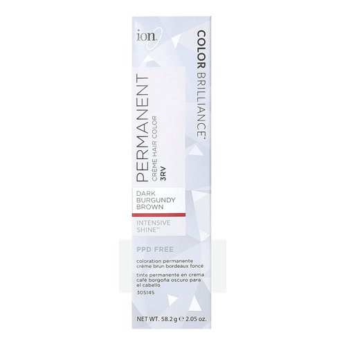Ion 3RV Dark Burgundy Brown Permanent Creme Hair Color 3RV Dark Burgundy Brown