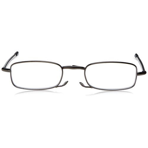 Foster Grant Men's Gideon Rectangular Reading Glasses, Black/Transparent, 64 mm, +1.50