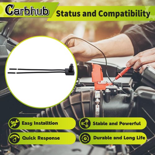 5Pcs 12V Waterproof Push-Button On-Off Switch, Carbhub 12V Waterproof Push-Button On-Off Switch with 4" Leads for Motorcycle/Auto Car