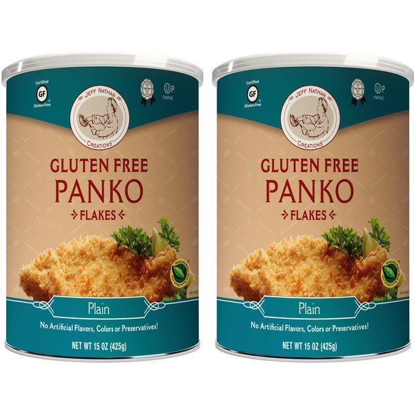 CheffJeff Nathan Creations, Gourmet Panko Plain Gluten Free, 15 Ounce (2 Pack)