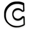 C Capital Block Letter Cookie Cutter with Easy to Push Design (4 inch)