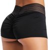FITTOO Women's High Waisted Scrunch Butt Shorts Ruched Yoga Pants Push up Leggings Black XL