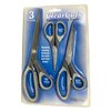 Office Scissors Pack Craft Sissors - Best Titanium Scissors - Sharp Scissors, Sewing Siccors, Multi Pack Set of 3, Soft Handle, Utility Household Scizzors