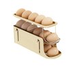 3-Tier Slide Egg Holder for Refrigerator, Detachable Egg Storage Organizer with 7° Slope Design - Automatic Rolling Egg Dispenser, Space-Saving Single Row Fridge Organizer (Cream)