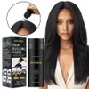 Hair Building Fibers, Hair Fiber Powder ThickeningWaterproof Cover Up Eyebrow Contour-Stick Root Edge Filling Powder Hair Fibers for Thinning Hair for Women and Men (0.99 oz, Black)