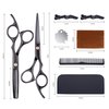 Roziapro Professional Thinning Shears Hair Cutting Scissors Kit Hair Shears Set-Barber Scissors Kit with Hairdresser Scissors Haircut Shears Hair Layering Scissors for Home Salon（Black）