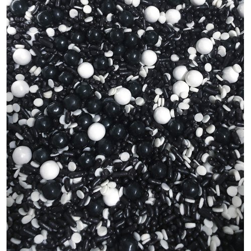 Black and White Formal Attire Edible Confetti Sprinkles Cake Cookie Cupcake IceCream Donut Quins - 6oz