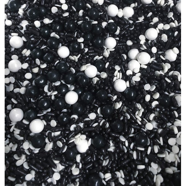 Black and White Formal Attire Edible Confetti Sprinkles Cake Cookie Cupcake IceCream Donut Quins - 6oz