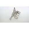 Generic Medium size silver butterfly wings metal hair claw clip jaw clip