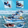 WVINVW City Boat STEM Building Blocks Sets, Compatible with Lego City Police Boat and Ship Playsets, Rescue Boats That Float Toy Building Kit for Boys 6 7 8 9 10 11 12（480 Pcs）