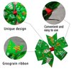 Christmas Bow Hair Clips Xmas Tree Snowman Santa Claus Hair Bows Alligator Clips Merry Christmas Hairpin Hair Barrette for Girls Winter Birthday Hair Accessories 4Pcs(Green Red Pink Blue)