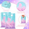 50 Pieces Mermaid Birthday Party Gift Bags,Plastic Mermaid Printed Goodie Bags with Handles Mermaid Candy Party Favor Bags for Kids Girls Under The Sea Theme Birthday Party Supplies and Decorations
