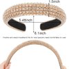 AHONEY Rhinestone Headband for Women Girls, Hair Bling Crystal Glitter Sparkly Diamond Padded Headband Fancy Jeweled Headpiece Holiday Hair Accessories Birthday Gifts (Gold)