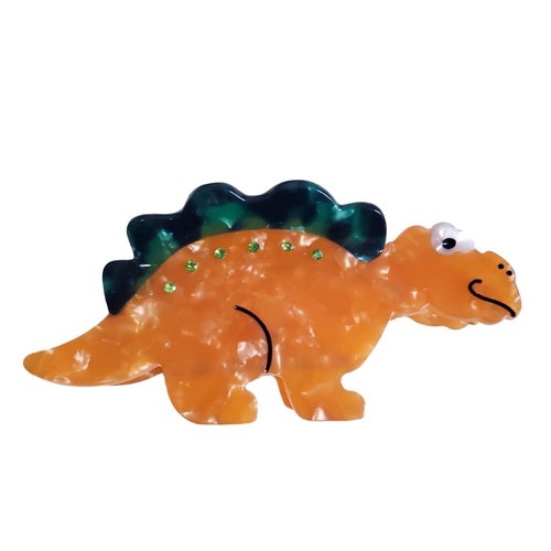 Funny Dinosaur Hair Clip,Acetate Hair Clip,Small Claw Clip for Women,Orange, 1 Count (Pack of 1)