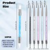 10Pcs Nail Art Sculpture Pen, Dual Tipped Silicone Nail Tools, Nail Art Tools, DIY Brush Dotting Tools Kit for Design Nail Foil Carving Drawing and 3D Effect Shaping Drawing Dotting Tools