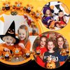 RoundFunny 20 Pcs Halloween Stuffed Animals Bears Bulk 4.5 Inch Mini Plush Bears with Halloween T-Shirt and Jack O Lantern Mini Bear Toys for Kids Halloween Party Favors Trick or Treat Supply