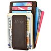 kinzd Money Clip, Front Pocket Wallet, Leather RFID Blocking Strong Magnet thin Wallet (Crazy Horse dark brown)