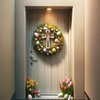 He is Risen Easter Cross Door Hanging Decorations,Easter Door Hanging Sign for Home Front Porch Wooden 3D