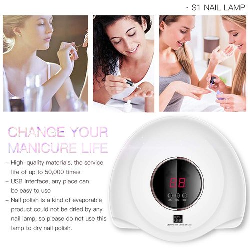 WEVILI UV LED Nail Lamp 72W, Faster Gel Polish Nail Dryer,Professional Gel UV Light for Nails with 3 Timers & Auto Sensor, Gel Polish Light Nail Curing Lamp with LCD Screen for Salon and Home