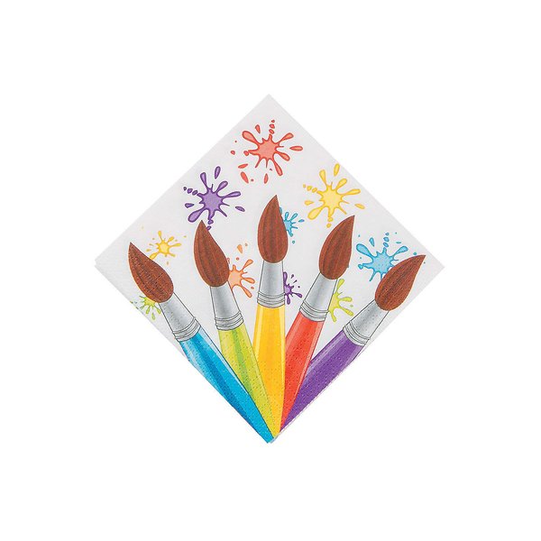 Fun Express - Artist Party Beverage Napkins for Birthday - Party Supplies - Print Tableware - Print Napkins - Birthday - 16 Pieces