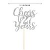 27 Silver Glitter Happy 27th Birthday Cake Topper, Cheers to 27 Years Party Decorations, Supplies, cake topper