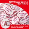 1000 Pieces Carnival Roll Tickets Raffle Tickets Single Roll Carnival Party Tickets Carnival Theme Party Decorations for Carnival Party