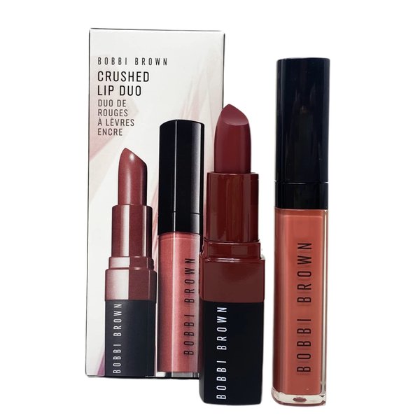 Bobbi Brown Crushed Lip Duo - Telluride (Deep Mauve) & Free Spirit (Lush Pink Beige)