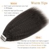 Caliee Kinky Straight Tape in Human Hair Extensions Invisible Tape in Hair Extensions Human Hair 18 Inch Natural Black 1B, Kinky Straight Tape in Extensions Real Remy Human Hair Extensions 20pcs 50g