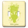 3dRose Dooni Designs Floral and Nature Designs - Think Green Earth Day Conserve Energy Eco-Friendly Light Bulb Design - double toggle switch (lsp_104538_2)