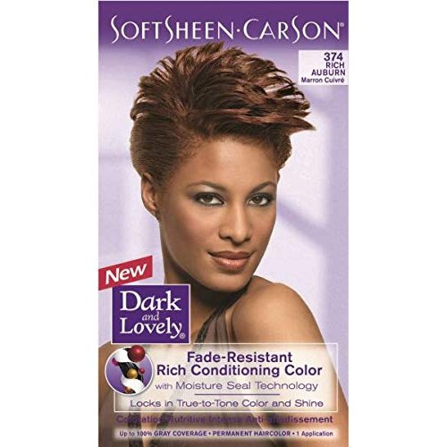 Dark & Lovely Hair Color Fade Resist 374 [Rich Auburn] (Pack of 4)