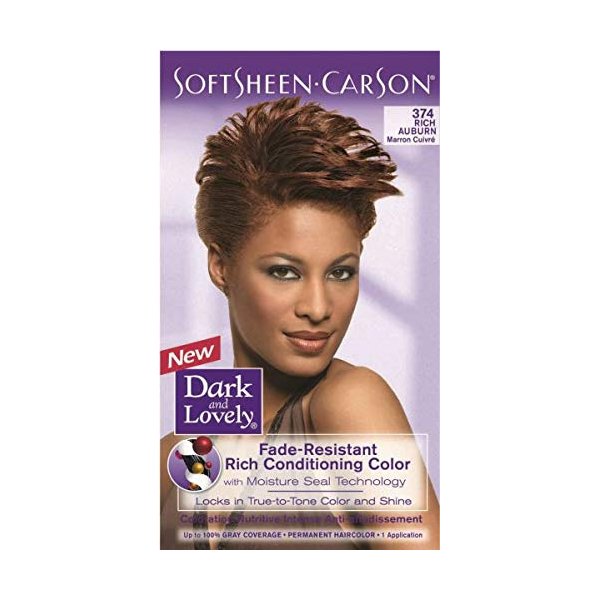 Dark & Lovely Hair Color Fade Resist 374 [Rich Auburn] (Pack of 4)