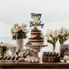 1 PCS Happy 21st Birthday Cake Topper Black Gold Glitter Cheers to 21 Years Birthday Cake Pick 21 Fabulous Cake Decoration for Happy 21st Birthday Anniversary Party Cake Decorations Supplies