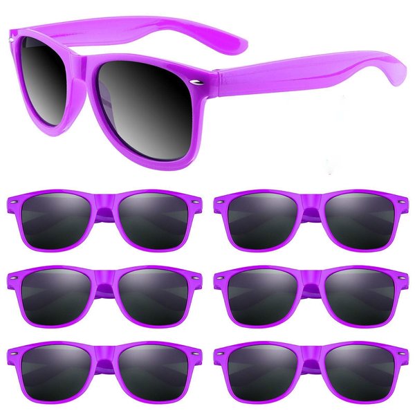 ASTARON Neon Sunglasses Bulk,12 Pack Sunglasses Party Favors for Summer Beach Wedding Party, Birthday Party Supplies Goody Bag Favors (Purple)