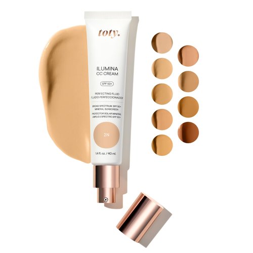 toty. - Ilumina CC Cream SPF 50+, 100% Mineral Color Correcting Cream - Medium Coverage Foundation & Broad Spectrum Sunscreen for Face - Non Comedogenic - by Sofia Vergara - 1.4 fl oz 2N LIGHT BEIGE