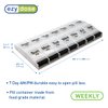 EZY DOSE Push Button (7-Day) Pill Case, Medicine Planner, Vitamin Organizer, 2 Times a Day, AM/PM Container, X-Large Compartments, Arthritis Friendly, Easy to Use, Clear Lids, Clear/Black, BPA Free