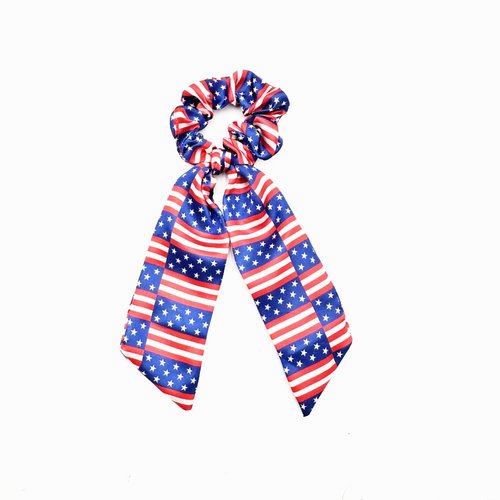 Patriotic Turban Headband Hair Scrunchies American USA Flag Headwear Hair Bands Tie JHN62 (3 PCs-Set C)