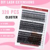 DIY Lash Clusters 320 Pcs Eyelash Extensions 30D 40D 50D Eyelash Clusters Natural Look Wispy Lashes D Curl -16mm Cluster Lashes Individual Lashes Thin Band & Soft