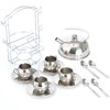 Timy Kids Tea Party Set 14pcs for Girls, BPA Free Stainless Steel Tea Set Pretend Kitchen Toys