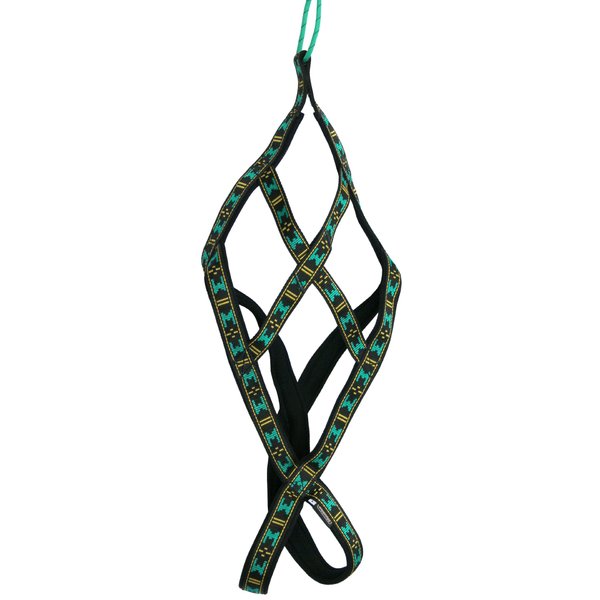Weight Pulling Sledding Dog Harness X-Back Style Medium, Black/Green, 19.5" Neck Circumference