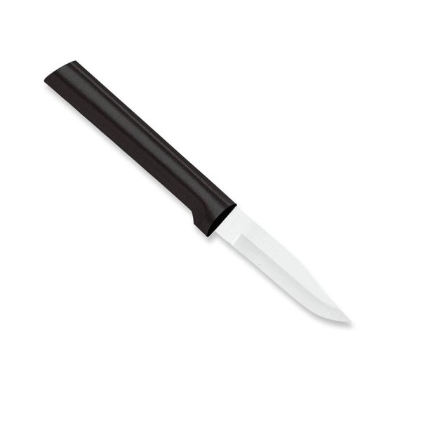 Rada Cutlery Peeling Paring Knife Stainless Steel Resin Made in the USA, 6-1/8 Inches, Black Handle